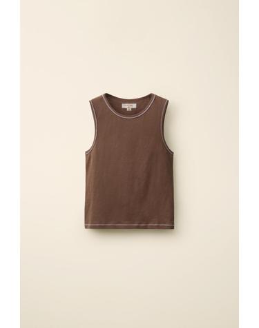 자라 카라멜 런던 슬림핏 민소매 티셔츠 5767/001/730 LIGHT BROWN