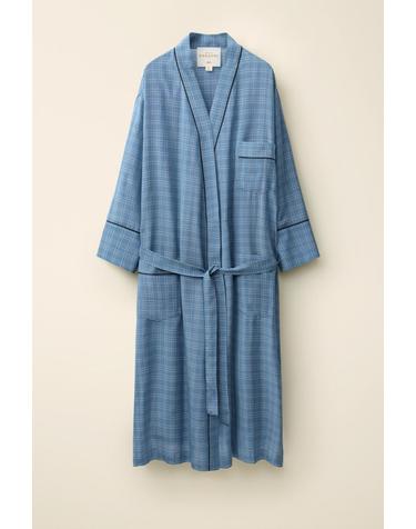자라 카라멜 런던 체크 미디 원피스 0251/784/400 BLUE