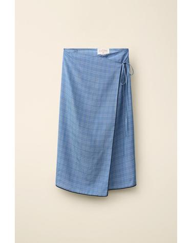 자라 카라멜 런던 비스코스 랩 스커트 0252/784/400 BLUE