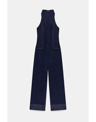 자라 홀터넥 오픈백 와이드 점프수트 8945/769/430 INK BLUE