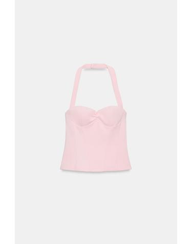 자라 하트넥 셔링 홀터넥 탑 4772/023/637 LIGHT PINK