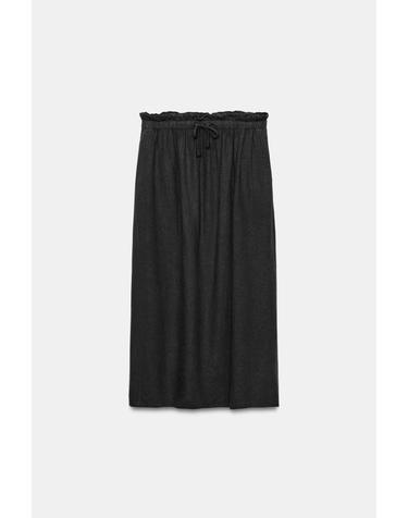 자라 린넨 혼방 플레어 미디 스커트 4043/244/807 ANTHRACITE GREY