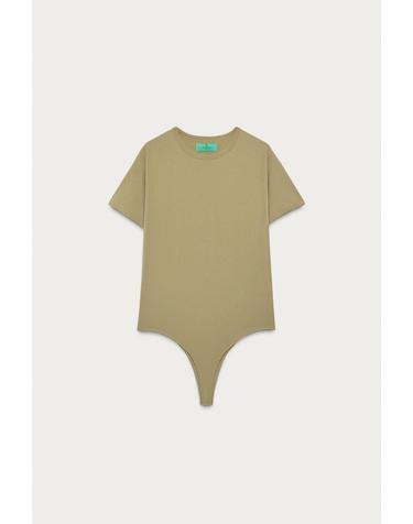 자라 마리사 베렌슨 x 반팔 코튼 바디수트 0858/003/505 KHAKI