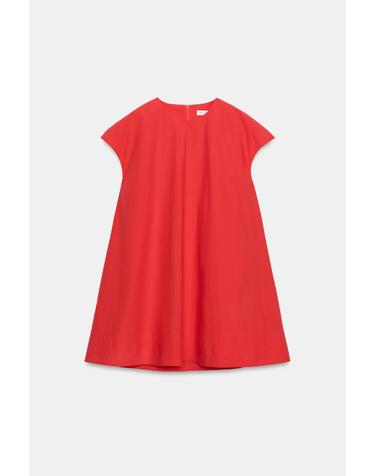 자라 포플린 반팔 플레어 미니 원피스 4786/243/600 RED