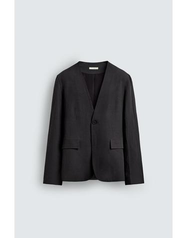 자라 린넨 혼방 칼라리스 수트 블레이저 0706/864/807 ANTHRACITE GREY