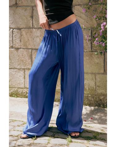 자라 팔라초 와이드 드로스트링 팬츠 5427/434/446 ELECTRIC BLUE
