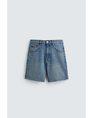 자라 레귤러핏 워시드 데님 반바지 0774/400/427 MID-BLUE