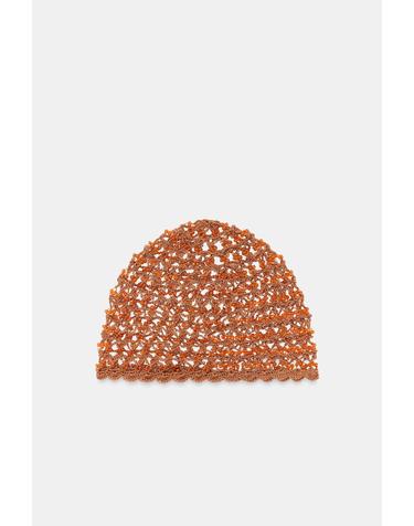 자라 크로셰 비즈 스컬캡 비니 3920/235/615 ORANGE