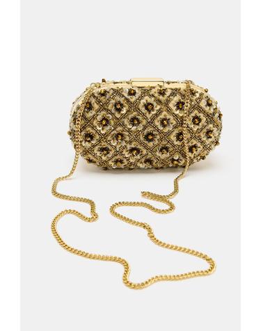 자라 비즈 체인 스트랩 클러치백 6062/810/300 YELLOW