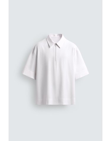 자라 테크니컬 반팔 지퍼넥 폴로셔츠 6861/692/250 WHITE