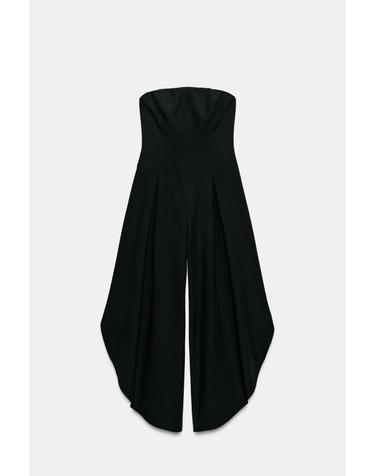 자라 오프숄더 플리츠 와이드 점프수트 8596/769/800 BLACK