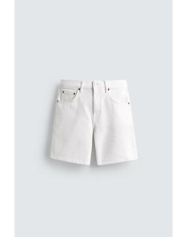 자라 레귤러핏 워싱 데님 버뮤다 반바지 0774/400/251 OYSTER-WHITE