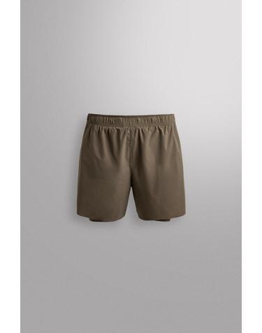 자라 2-IN-1 테크니컬 러닝 반바지 4387/301/916 GREY GREEN