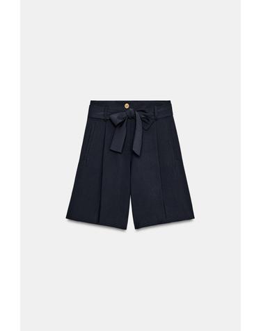 자라 타이 벨트 버뮤다 반바지 8372/225/401 NAVY BLUE