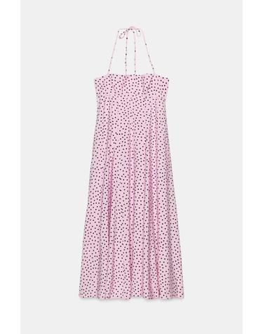 자라 도트 패턴 홀터넥 롱 원피스 4772/354/902 PINK