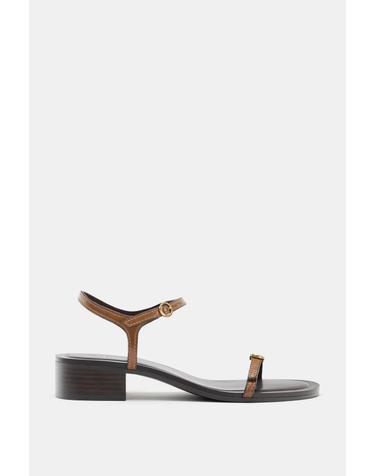 자라 블록힐 버클 스트랩 샌들 2314/810/105 BROWN