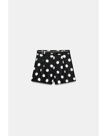 자라 도트 패턴 벨트 버뮤다 반바지 8372/572/084 BLACK / WHITE