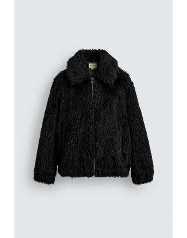자라 프리미엄 페이크 퍼 재킷 X 해리 램버트 디즈니 5854/302/800 BLACK