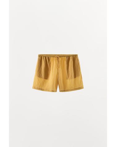 자라 스트라이프 프린트 반바지 9042/806/300 YELLOW