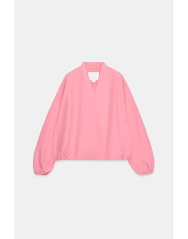 자라 브이넥 퍼프 소매 봄버 자켓 5247/049/620 PINK