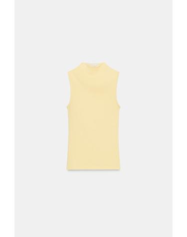 자라 퍼넬넥 민소매 탑 3641/871/306 LIGHT YELLOW