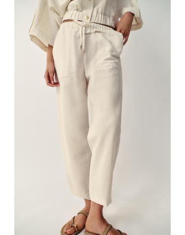 자라 드로스트링 밴딩 크롭 팬츠 7804/876/052 LIGHT BEIGE