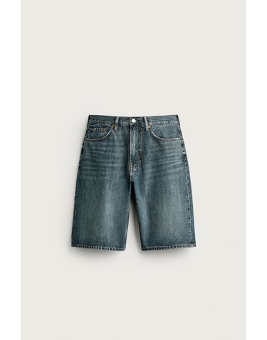 자라 루즈핏 워시드 데님 버뮤다 반바지 6369/477/445 BLUE / GREEN