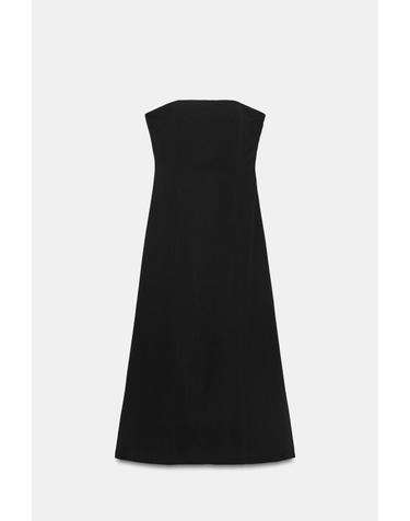 자라 오프숄더 A라인 미디 원피스 2224/376/800 BLACK