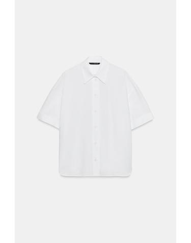 자라 오버사이즈 포플린 반팔 셔츠 7797/200/250 WHITE