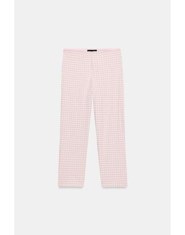 자라 깅엄 체크 크롭 카프리 팬츠 5039/813/046 PINK / WHITE