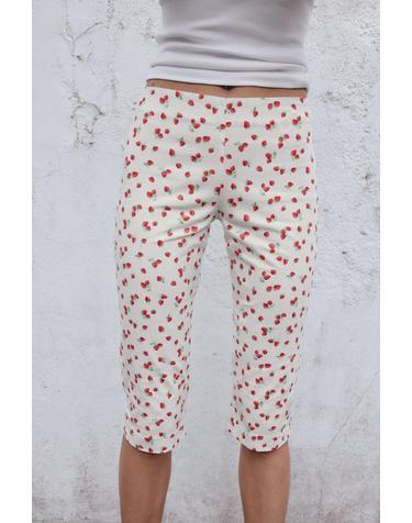 자라 딸기 프린트 크롭 카프리 팬츠 4661/455/061 WHITE / RED