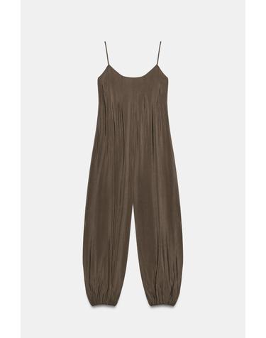 자라 플루이드 스트랩 민소매 점프수트 2180/200/716 DARK BROWN