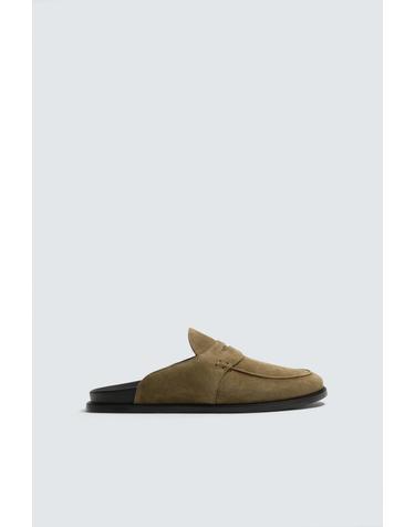 자라 레더 스웨이드 로퍼 클로그 2761/720/102 BEIGE