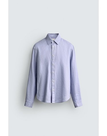 자라 100% 린넨 레귤러핏 긴팔 셔츠 3692/308/433 BLUE / LAVENDER