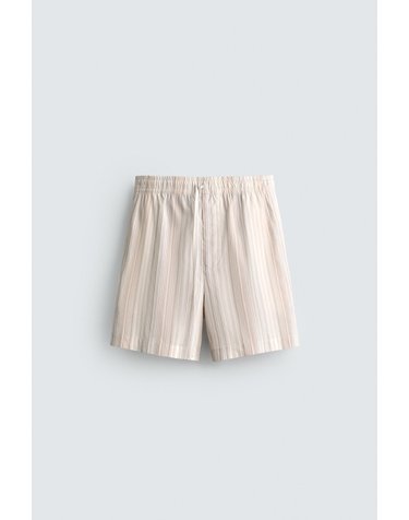 자라 스트라이프 릴렉스핏 버뮤다 반바지 2014/938/721 LIGHT BEIGE
