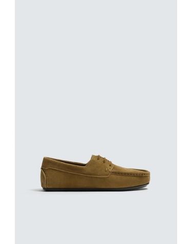 자라 스웨이드 레더 데크 슈즈 2432/720/131 TAUPE GREY