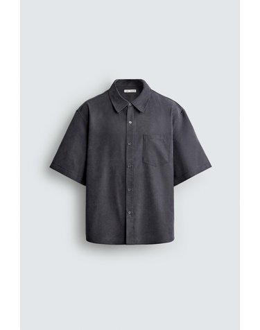 자라 릴렉스핏 반팔 리오셀 버튼업 셔츠 3715/222/401 NAVY BLUE