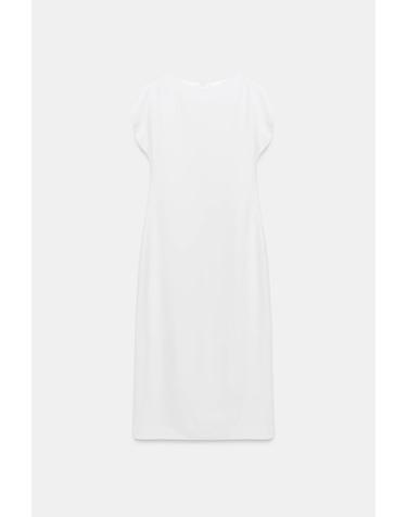 자라 라운드넥 A라인 미디 원피스 2238/576/251 OYSTER-WHITE