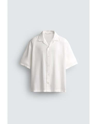 자라 레귤러핏 캠프 칼라 반팔 셔츠 7545/465/250 WHITE