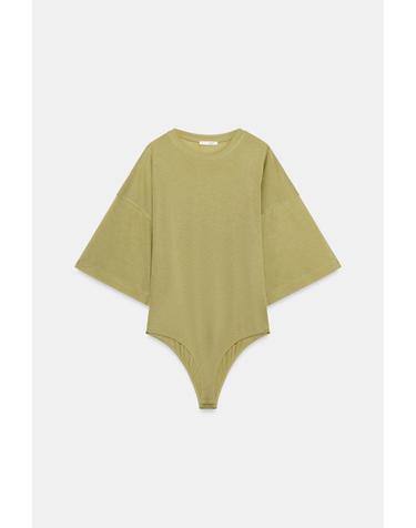 자라 라운드넥 반팔 바디수트 5644/718/515 OLIVE GREEN