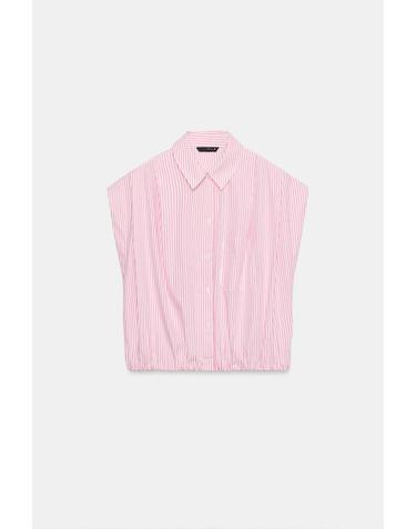 자라 메탈릭 스트라이프 플리츠 셔츠 7005/833/046 PINK / WHITE