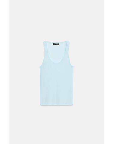 자라 파인니트 라운드넥 민소매 탑 2142/083/406 LIGHT BLUE