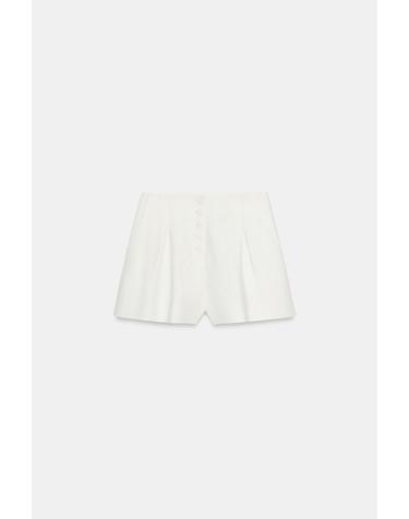 자라 미드라이즈 플리츠 버뮤다 반바지 7752/463/251 OYSTER-WHITE