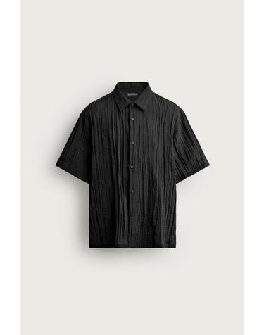 자라 릴렉스핏 텍스처 반팔 셔츠 2548/320/800 BLACK