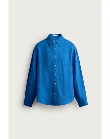 자라 100% 린넨 릴렉스핏 긴팔 셔츠 2634/374/446 ELECTRIC BLUE
