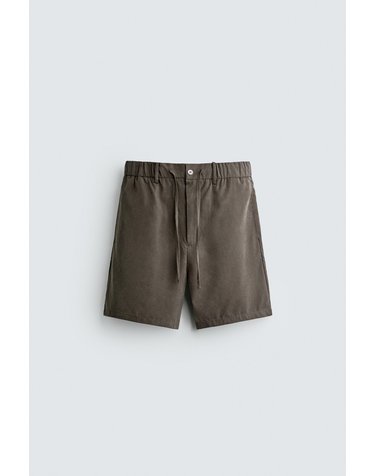 자라 릴렉스핏 라이오셀 버뮤다 반바지 3715/223/472 MINK BROWN