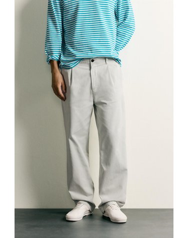 자라 스트레이트 플리츠 치노 팬츠 1063/440/802 GREY