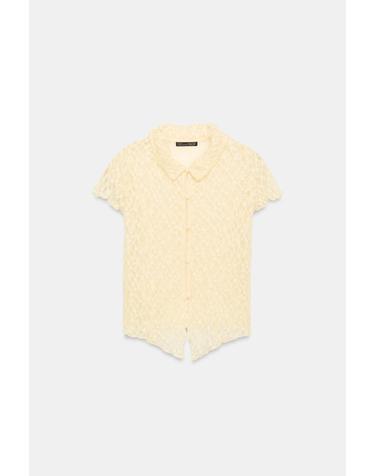 자라 레이스 버튼업 탑 자켓 5584/804/306 LIGHT YELLOW