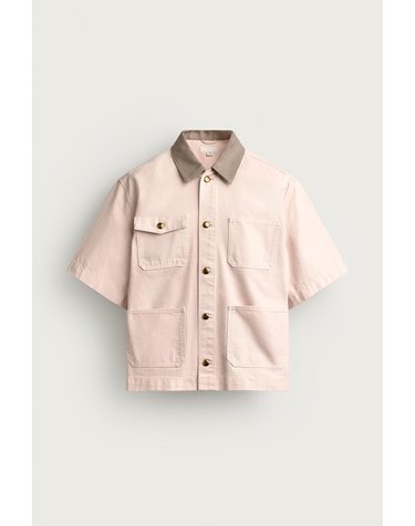 자라 배색 칼라 포켓 반팔 오버셔츠 6987/405/620 PINK