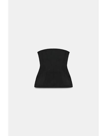 자라 오프숄더 페플럼 니트 탑 1221/448/800 BLACK